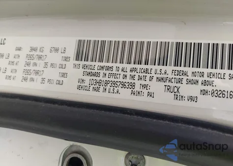 2009 Dodge Ram 1500 Slt/Sport/Trx z USA, uszkodzony, nr VIN 1D3HB18P39S796398